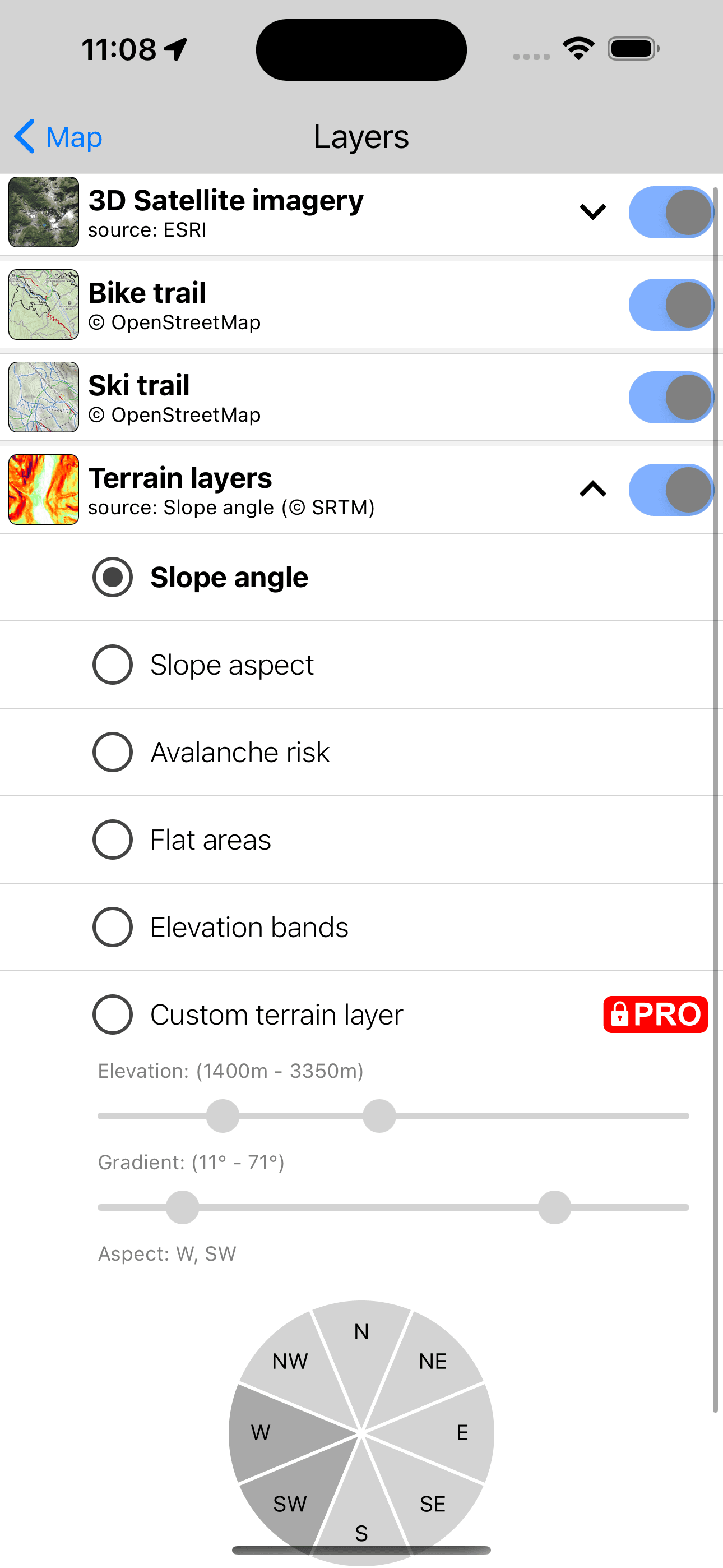 Outmap Map layers