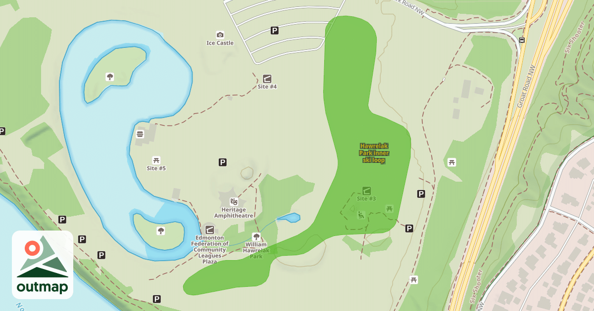 Map of Hawrelak Park inner ski loop