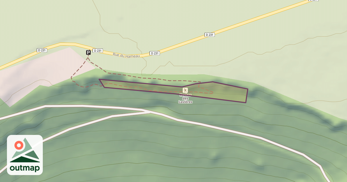 Map of Roches des Lavières