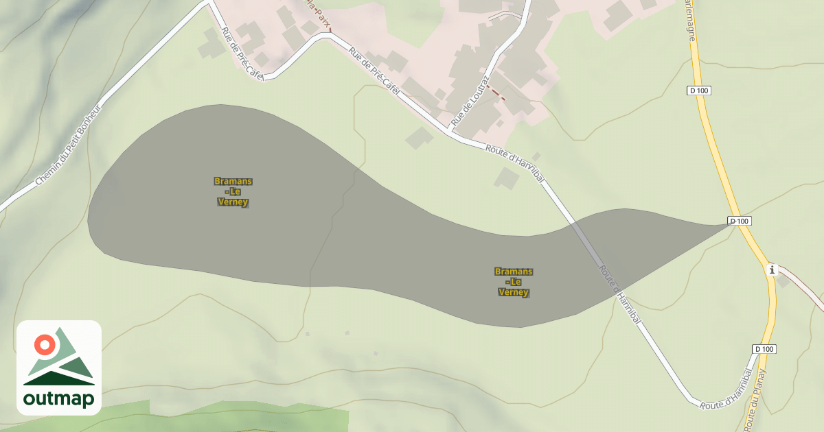 Map of Bramans - Le Verney