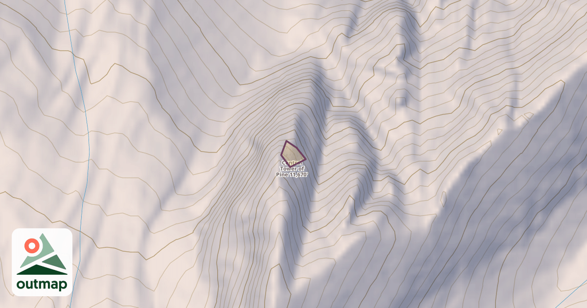 Map of Central Tower of Pine 11,670'