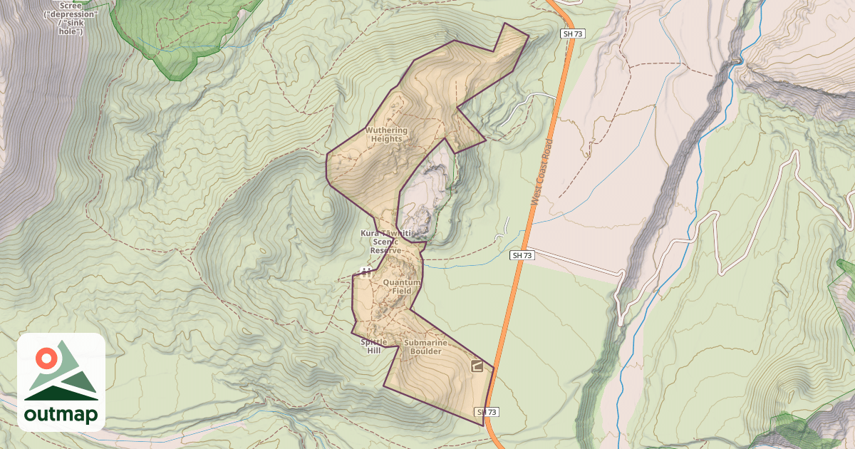 Map of Kura Tāwhiti Scenic Reserve
