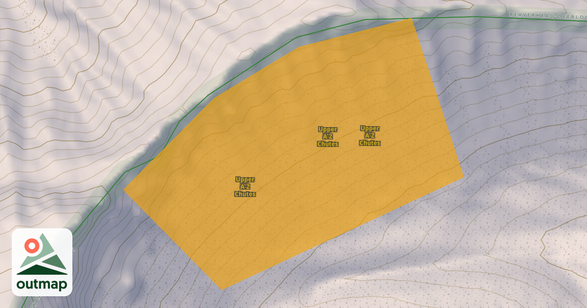 Map of Upper A-Z Chutes