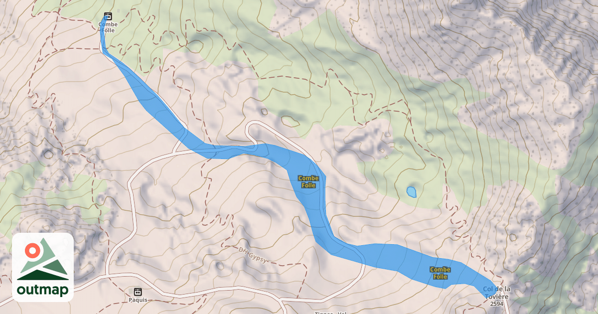 Map of Combe Folle