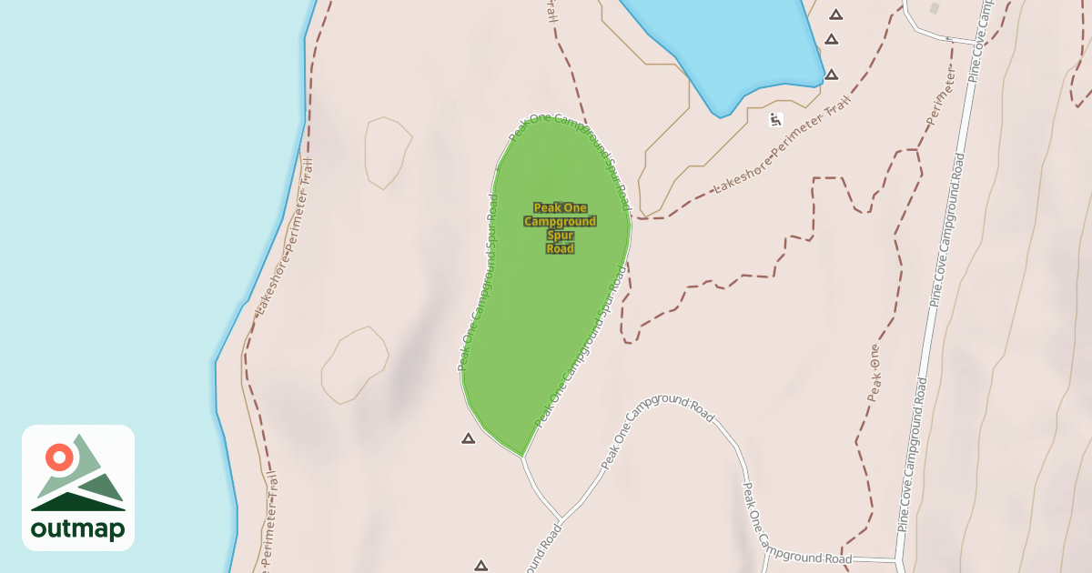 Map of Peak One Campground Spur Road