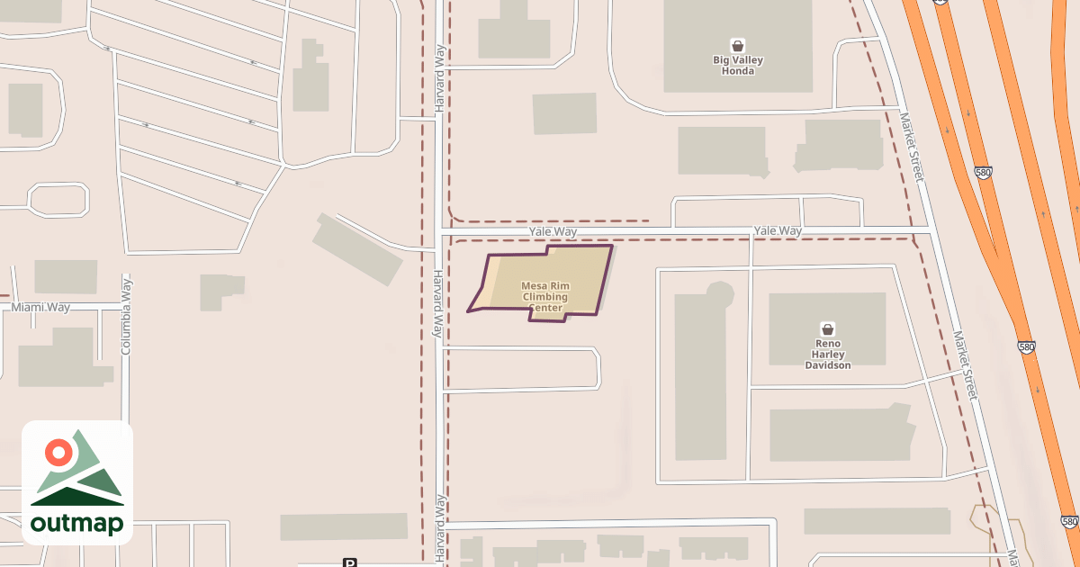 Map of Mesa Rim Climbing Center