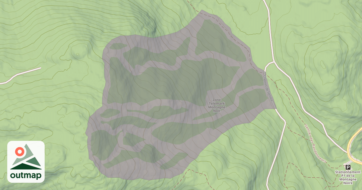 Map of Ski de randonée Montagne Noir