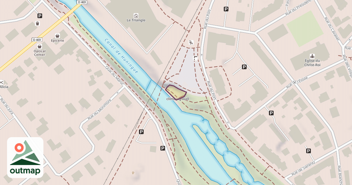 Map of climbing wall