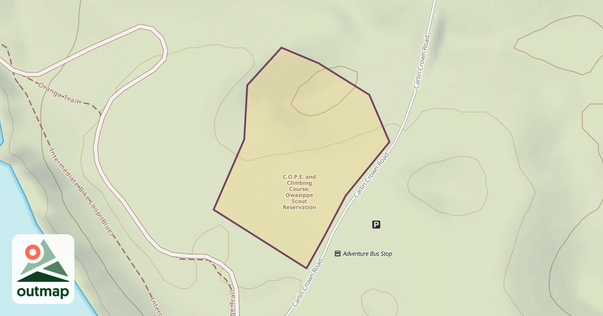 Map of C.O.P.E. and Climbing Course, Owasippe Scout Reservation