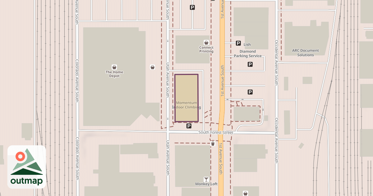 Map of Momentum Indoor Climbing