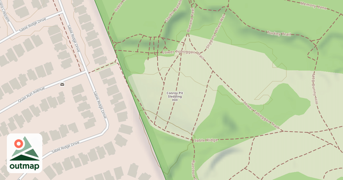 Map of Conroy Pit Sledding Hill