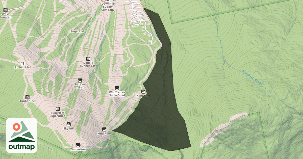 Map of Brackett Basin Sidecountry Terrain