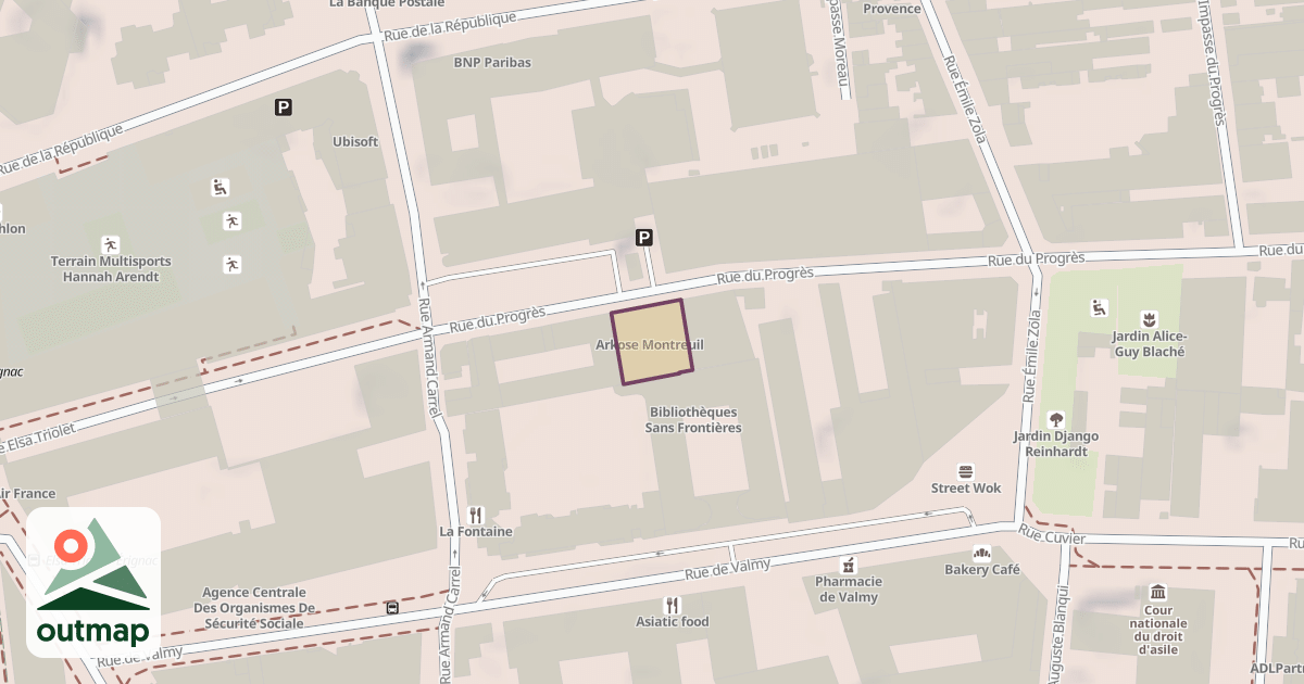 Map of (double) Arkose Montreuil