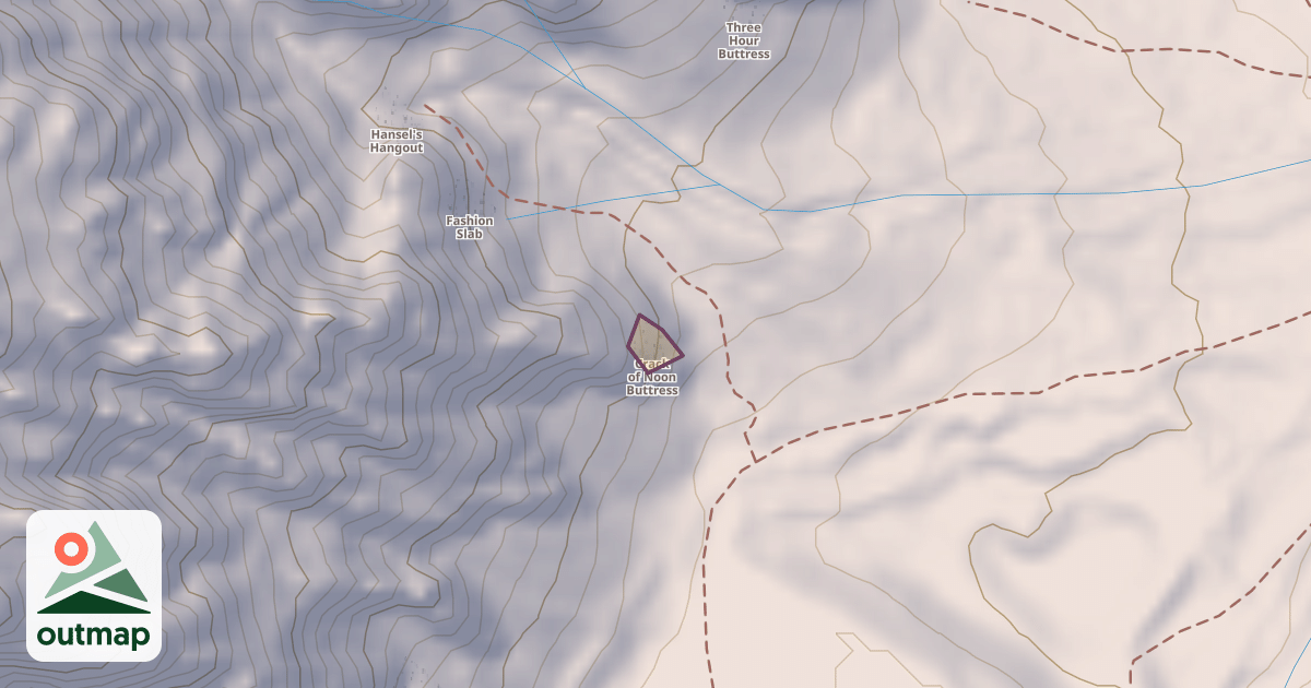 Map of Crack of Noon Buttress
