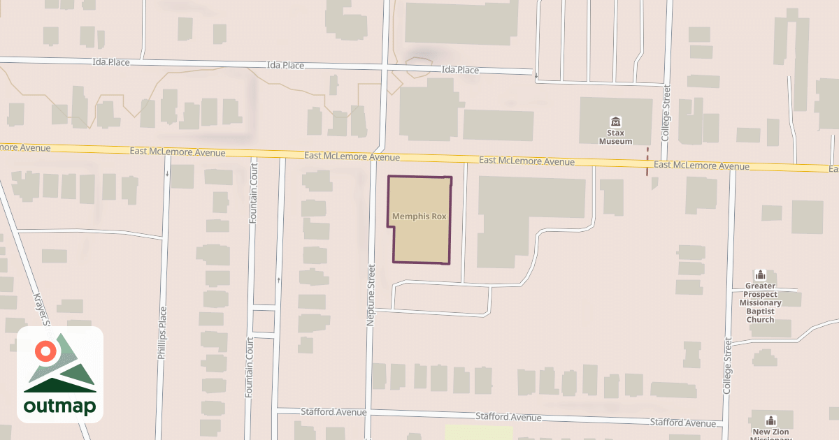 Map of Memphis Rox in Shelby
