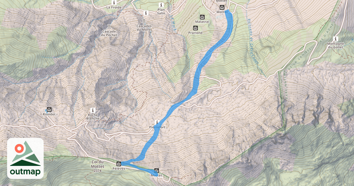 Map of Combe du Mottet