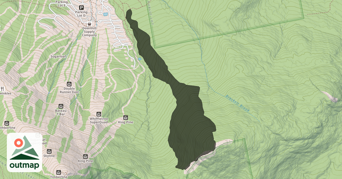 Map of Burnt Mountain Sidecountry Area