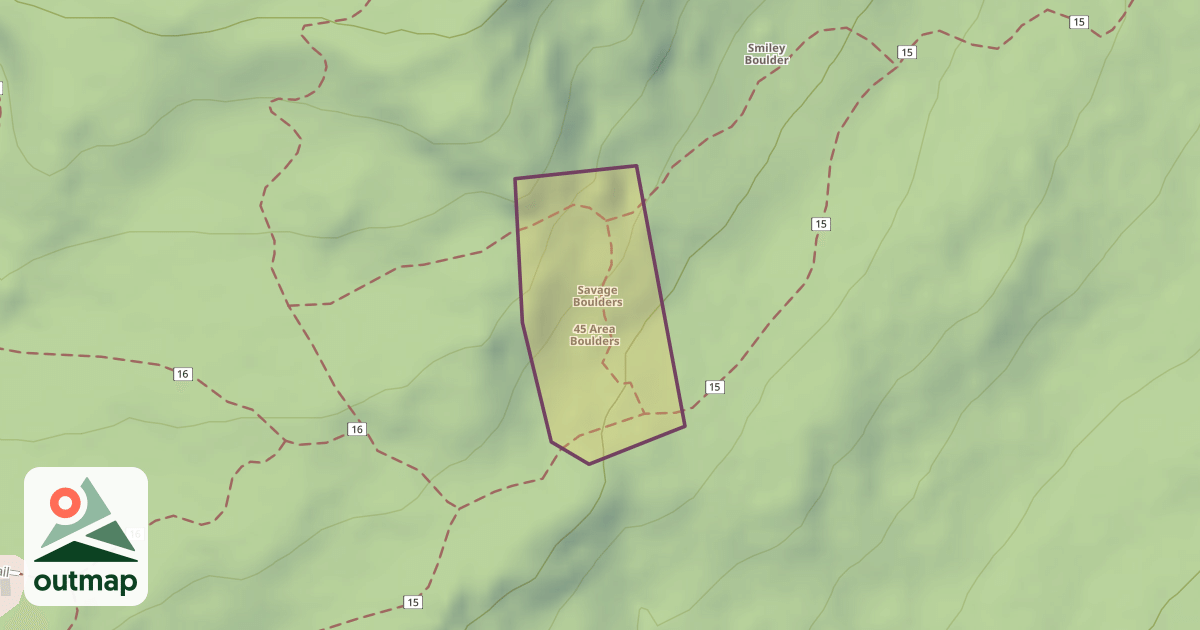 Map of 45 Area Boulders