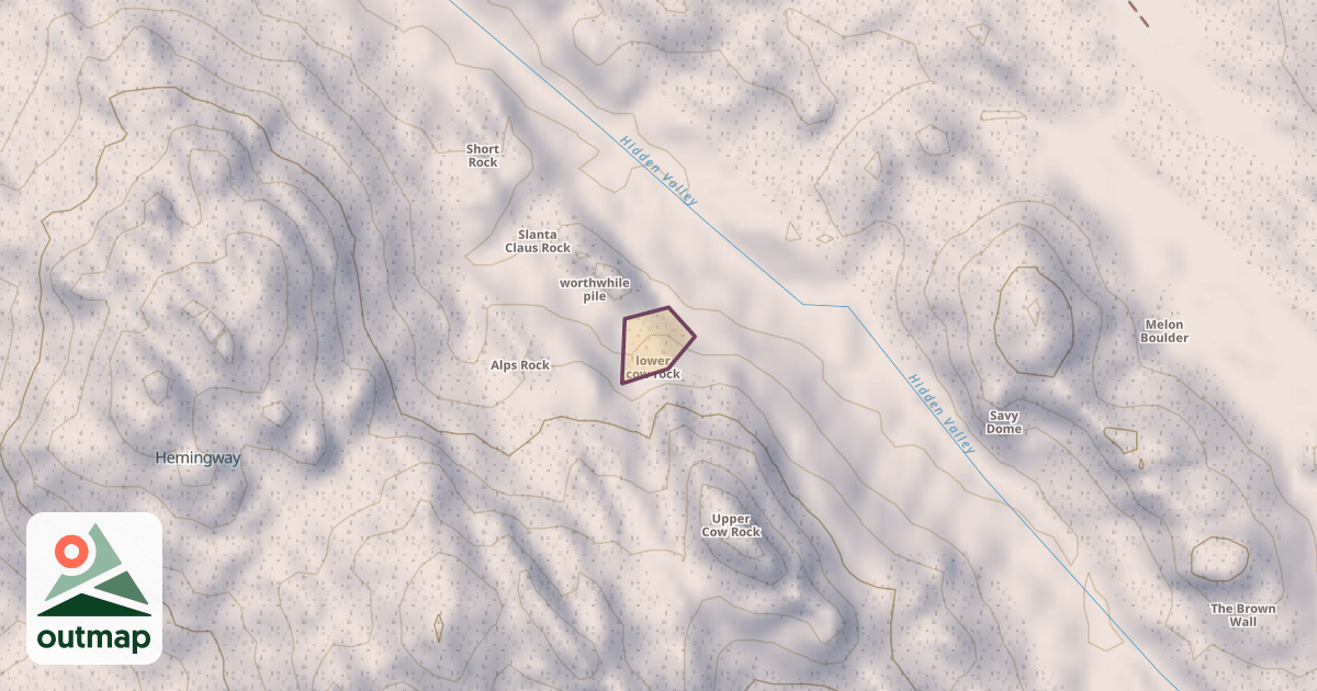 Map of lower cow rock