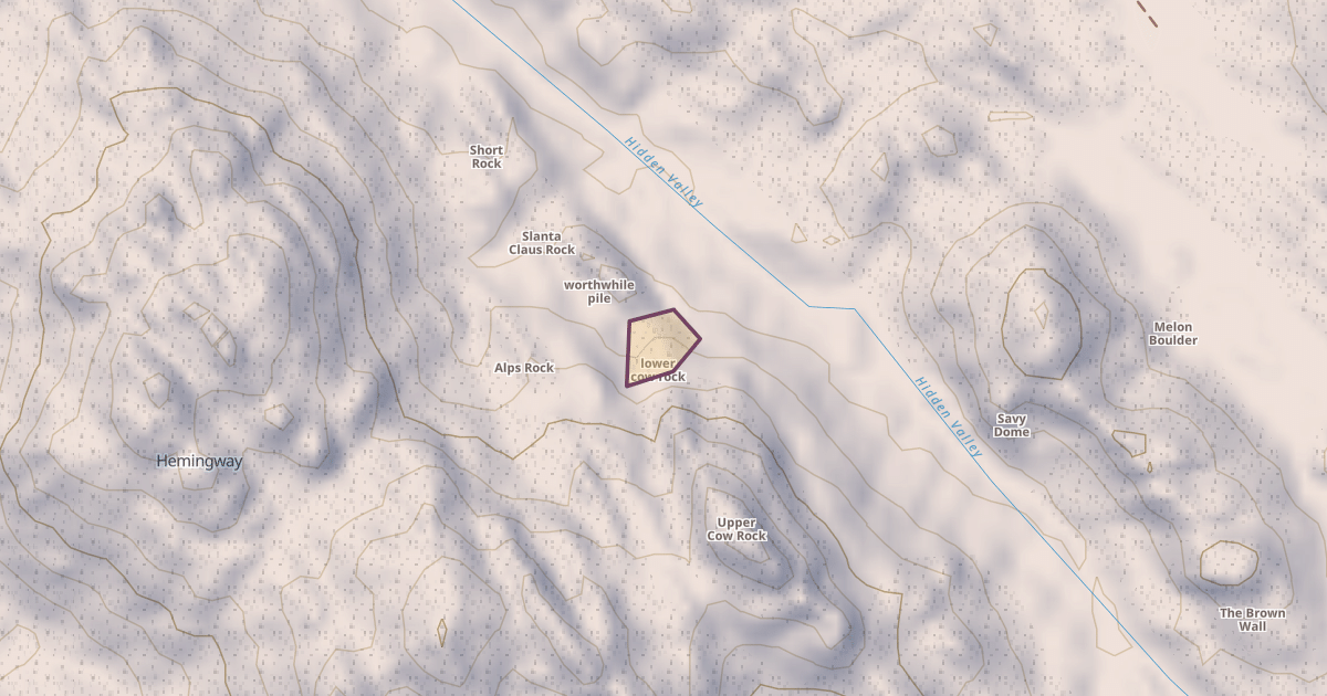 Map preview of lower cow rock