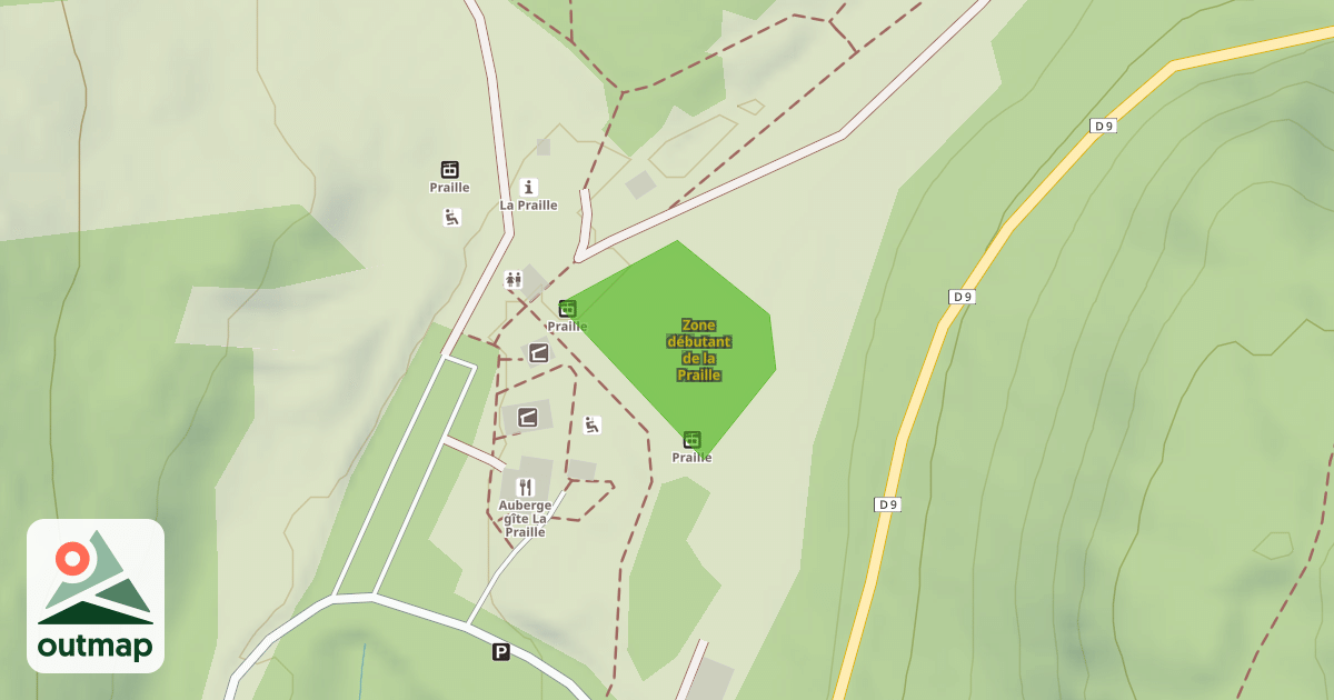 Map of Zone débutant de la Praille