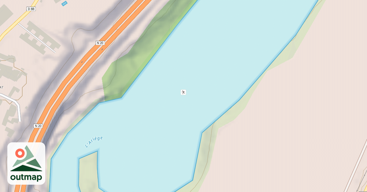 Map of Téléski nautique de Mercus