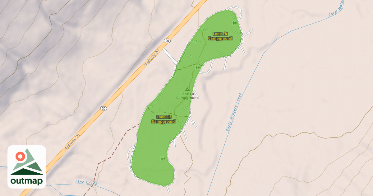 Map of Lone Fir Campground