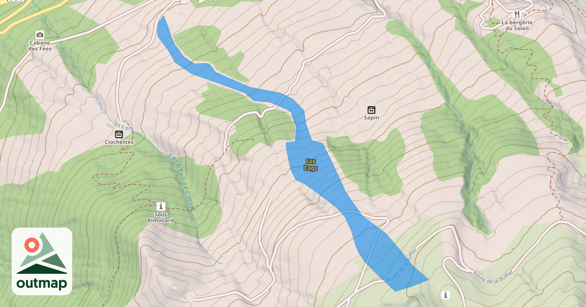 Map of Les Coqs