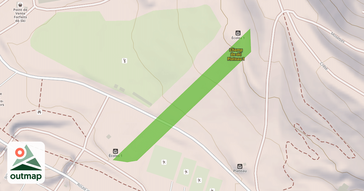 Map of Champ de ski Plateau 1