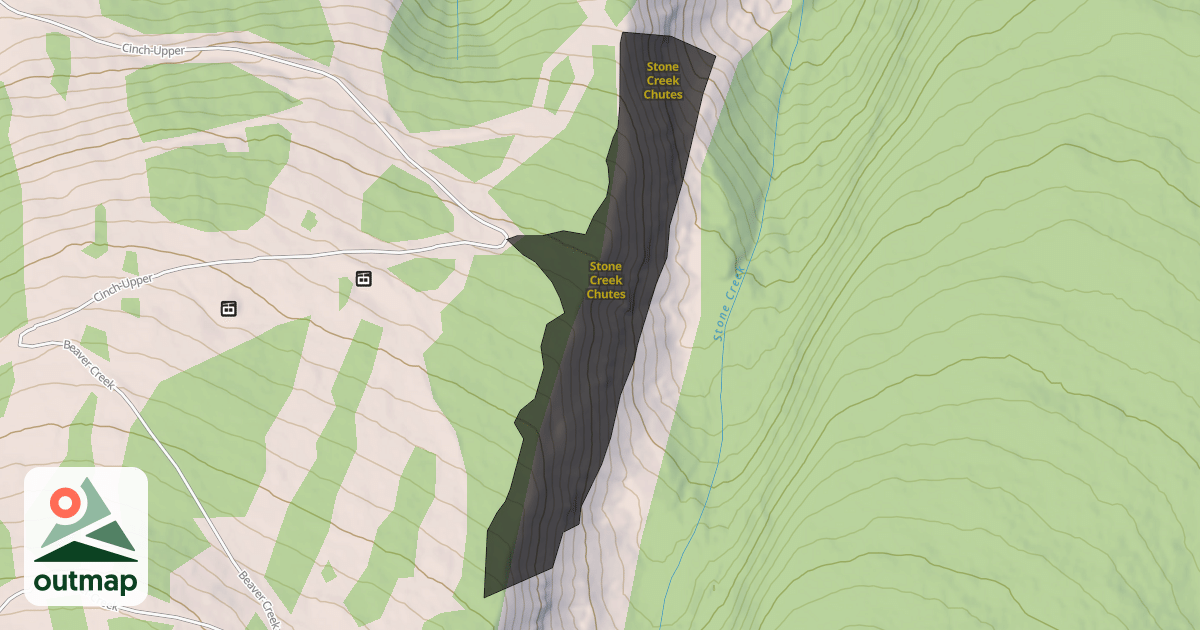 Map of Stone Creek Chutes