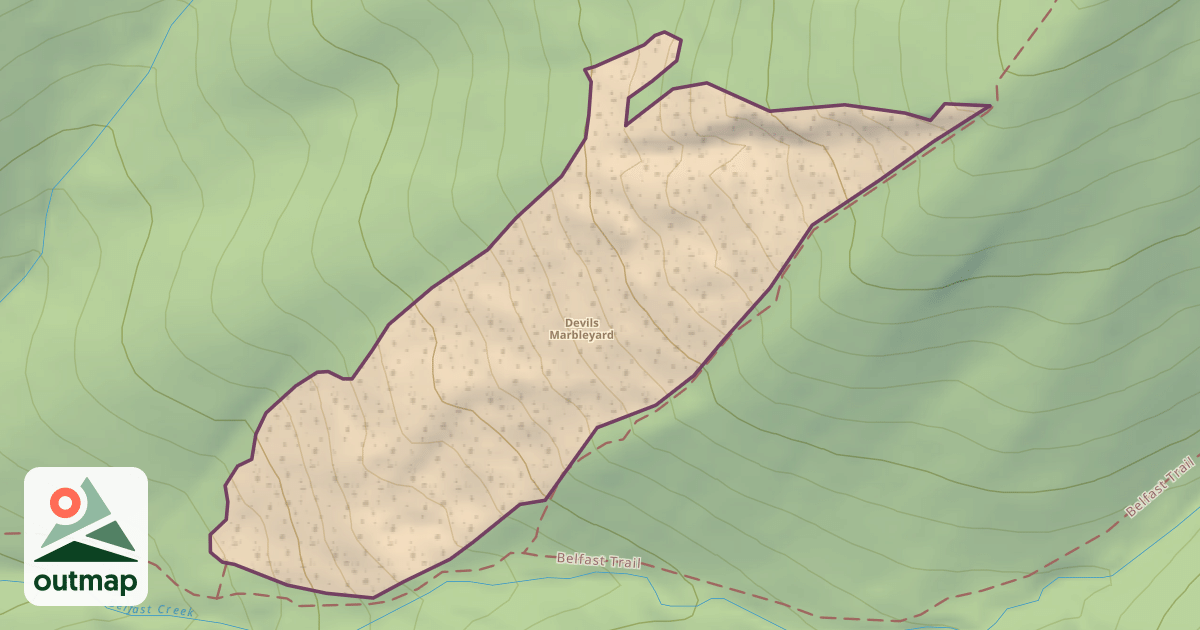 Map of Devils Marbleyard