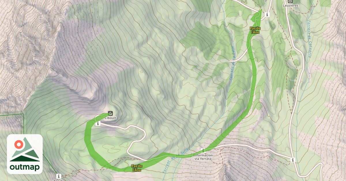 Map of Pas de l'Âne