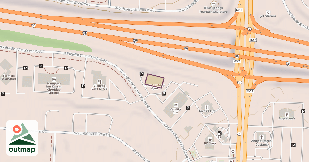 Map of Ibex Climbing Gym