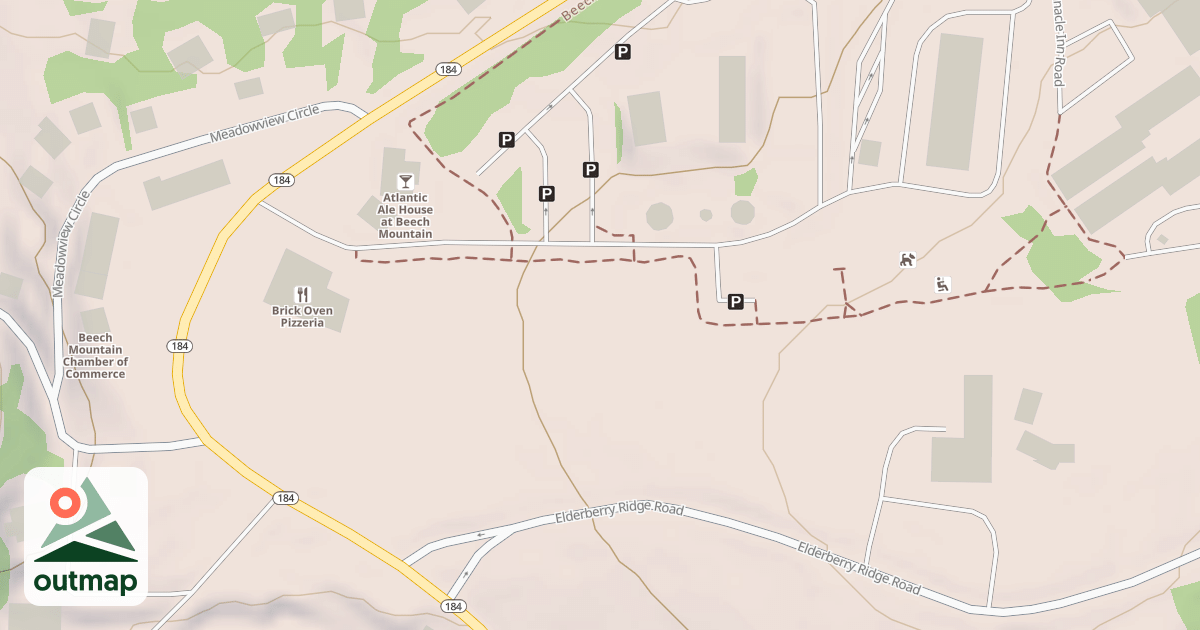 Map of Beech Mountain Sledding Hill
