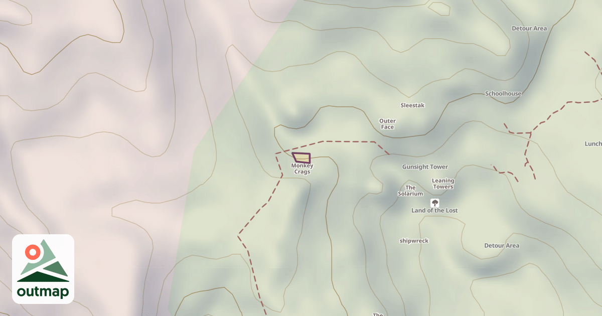 Map of Monkey Crags