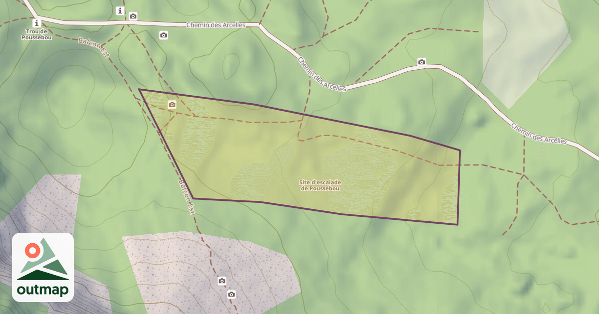 Map of Site d'escalade de Poussebou