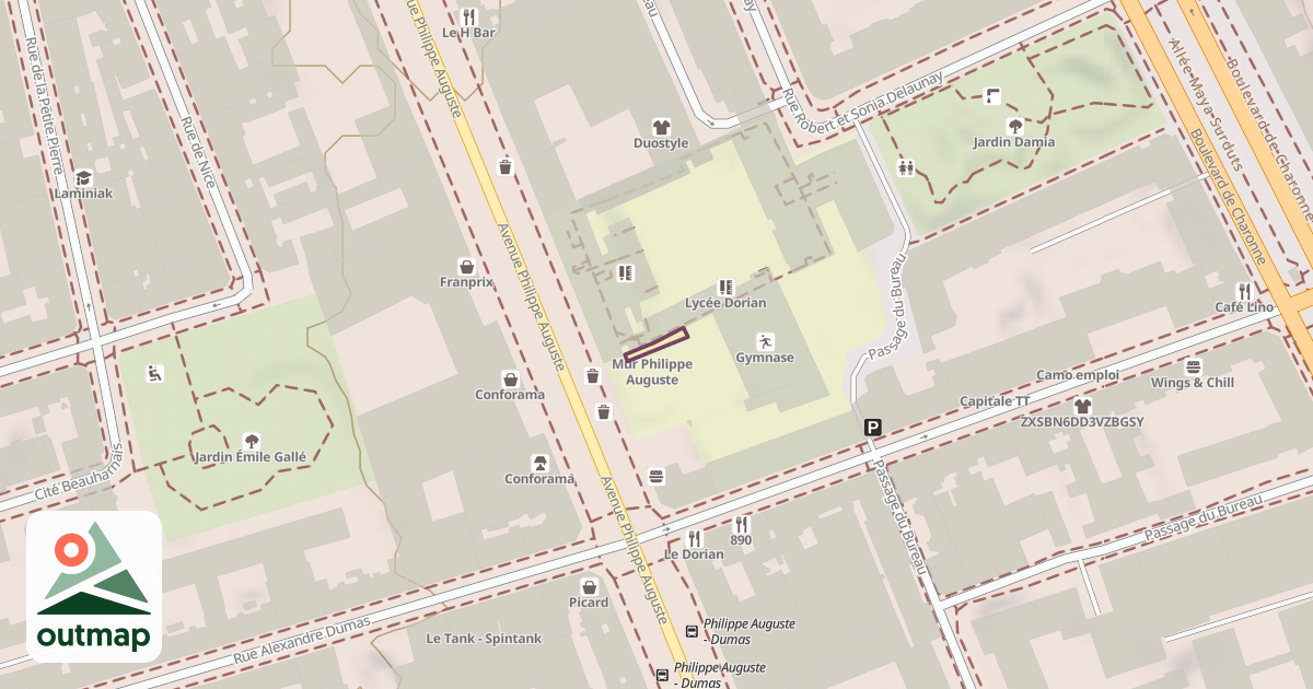 Map of Mur Philippe Auguste