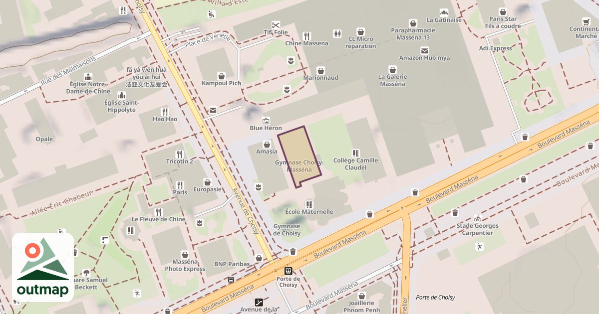 Map of Gymnase Choisy-Masséna