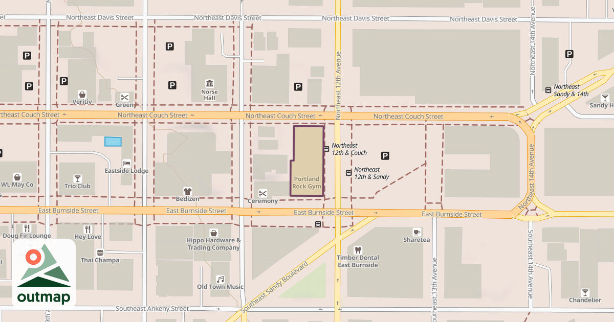 Map of Portland Rock Gym