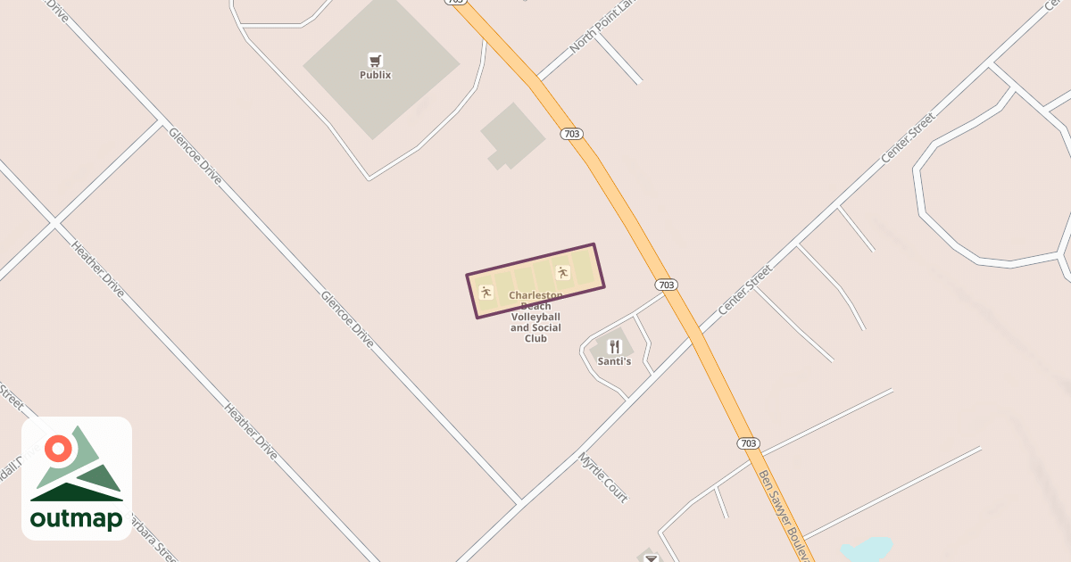 Map of Charleston Beach Volleyball and Social Club