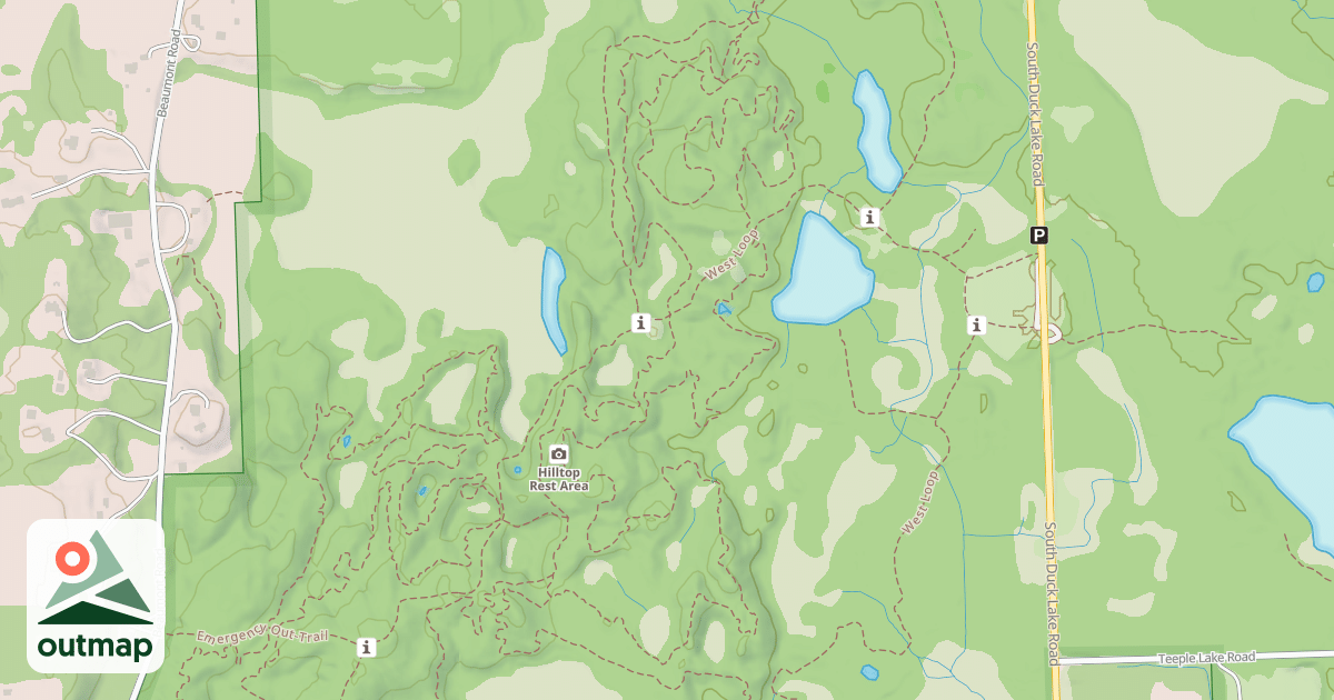 Map of Highland Mountain Bike Trails - A Loop