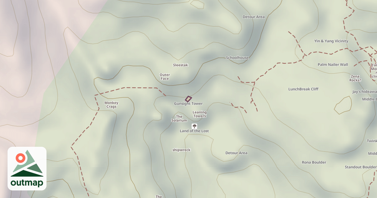 Map of Gunsight Tower