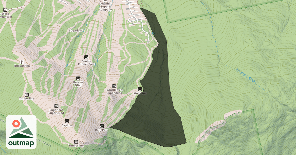 Map of Brackett Basin Sidecountry Terrain