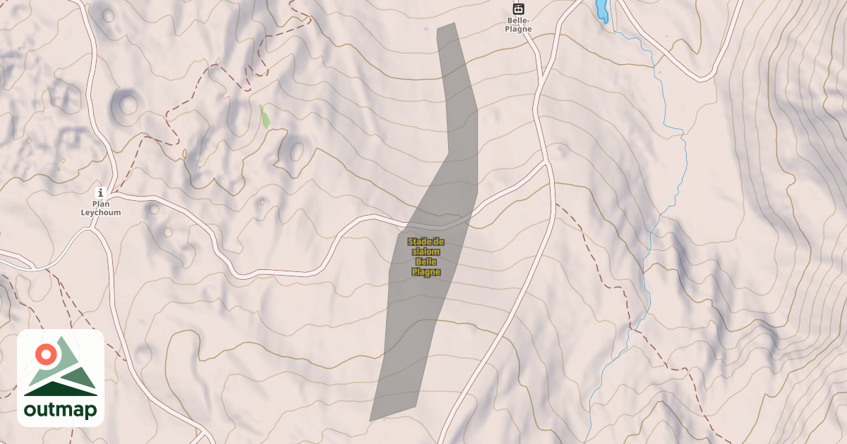 Map of Stade de slalom Belle Plagne