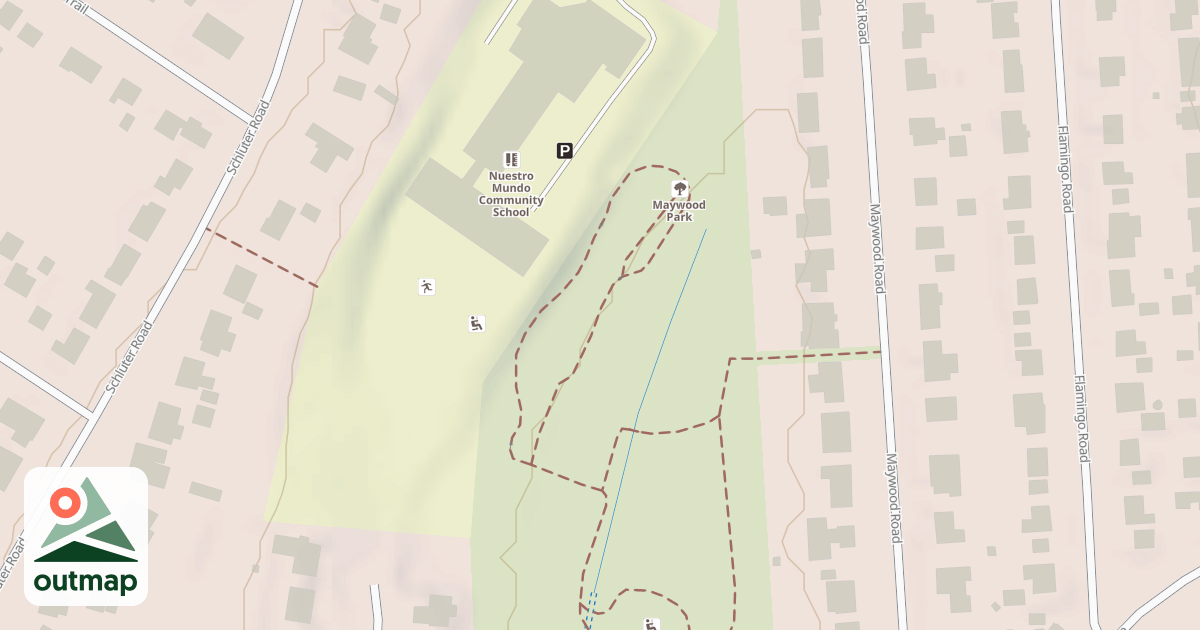 Map of Maywood Park Mountain Bike Trail