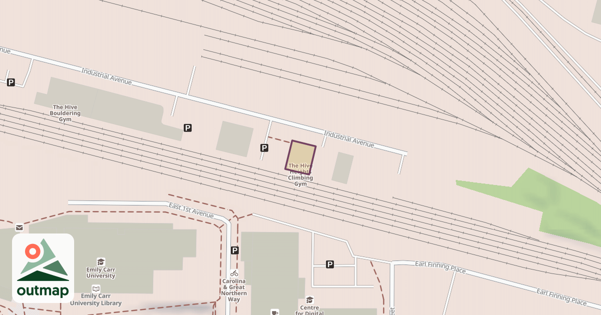 Map of The Hive Heights Climbing Gym