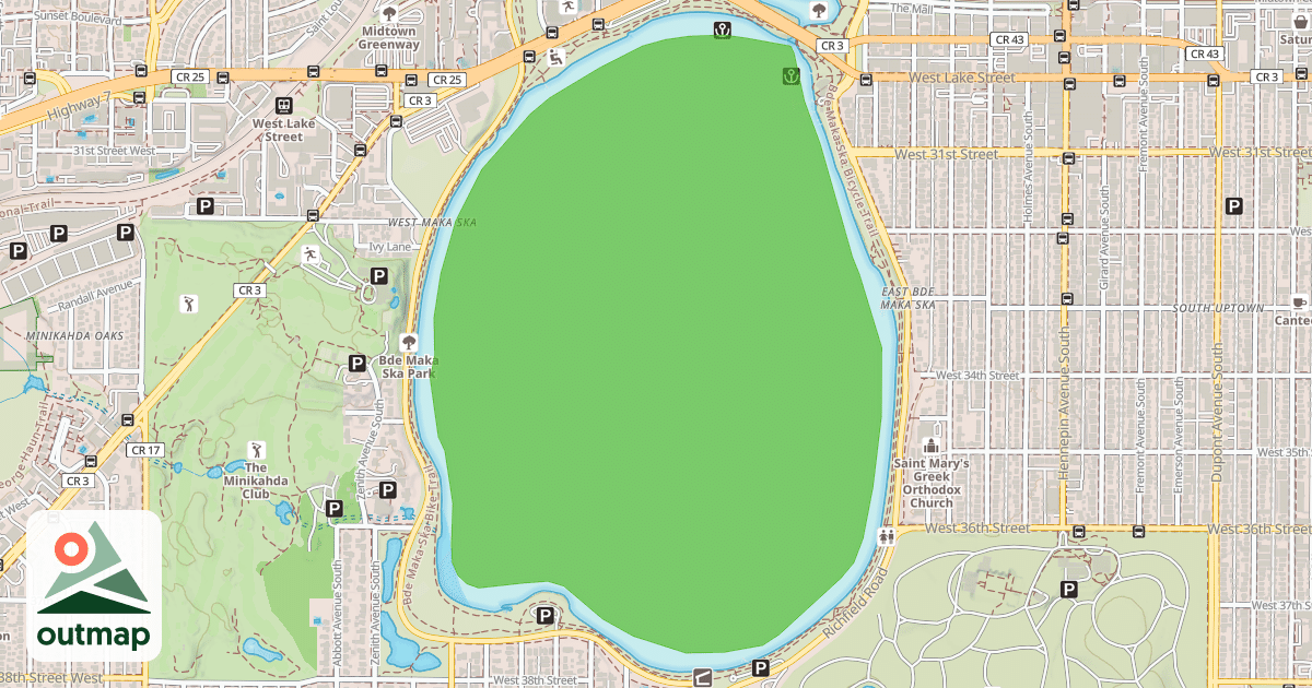 Map of Bde Maka Ska Lake Trail