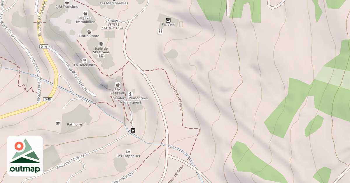 Map of Espace Luge