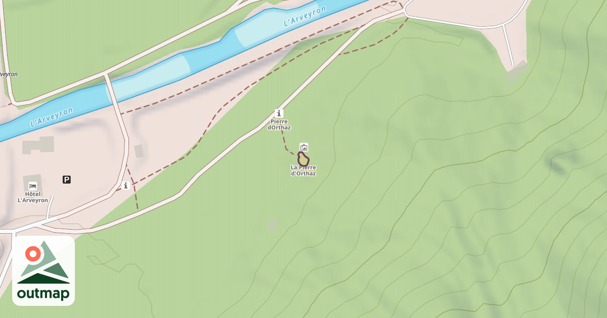 Map of La Pierre d'Orthaz