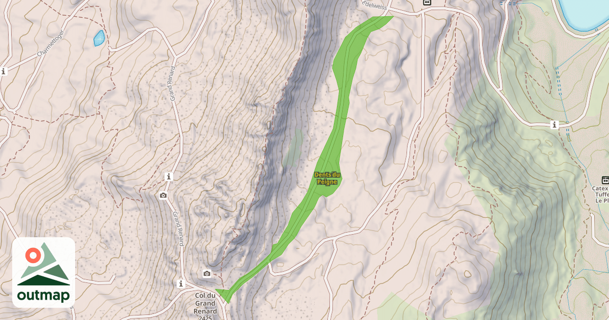 Map of Dents du Peigne